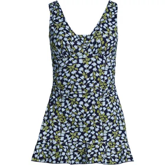 Women's Petite SlenderSuit Grecian Mini Swim Dress - primary