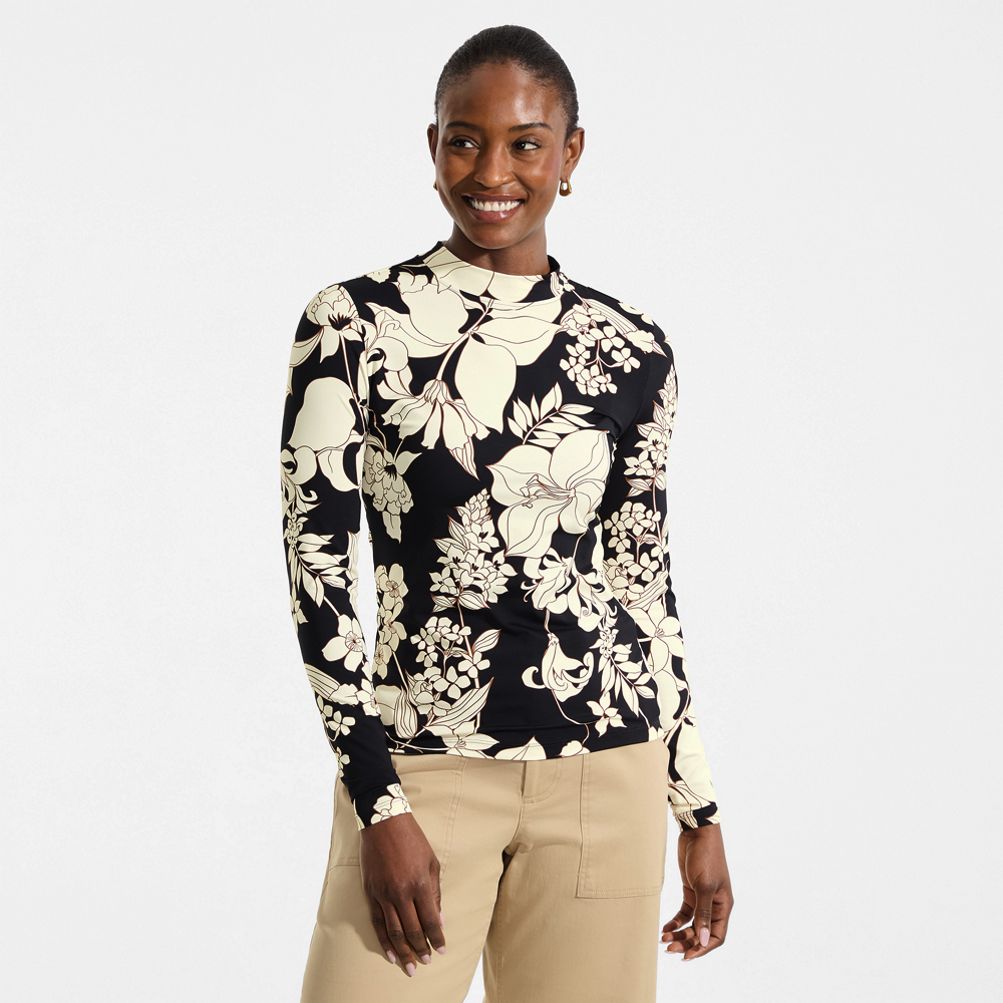 トップス UND LANDSCAPE PRINT LONG TOP Women's Long Sleeve Garden Tee Mock Neck- Sunshade UPF 50 Quick