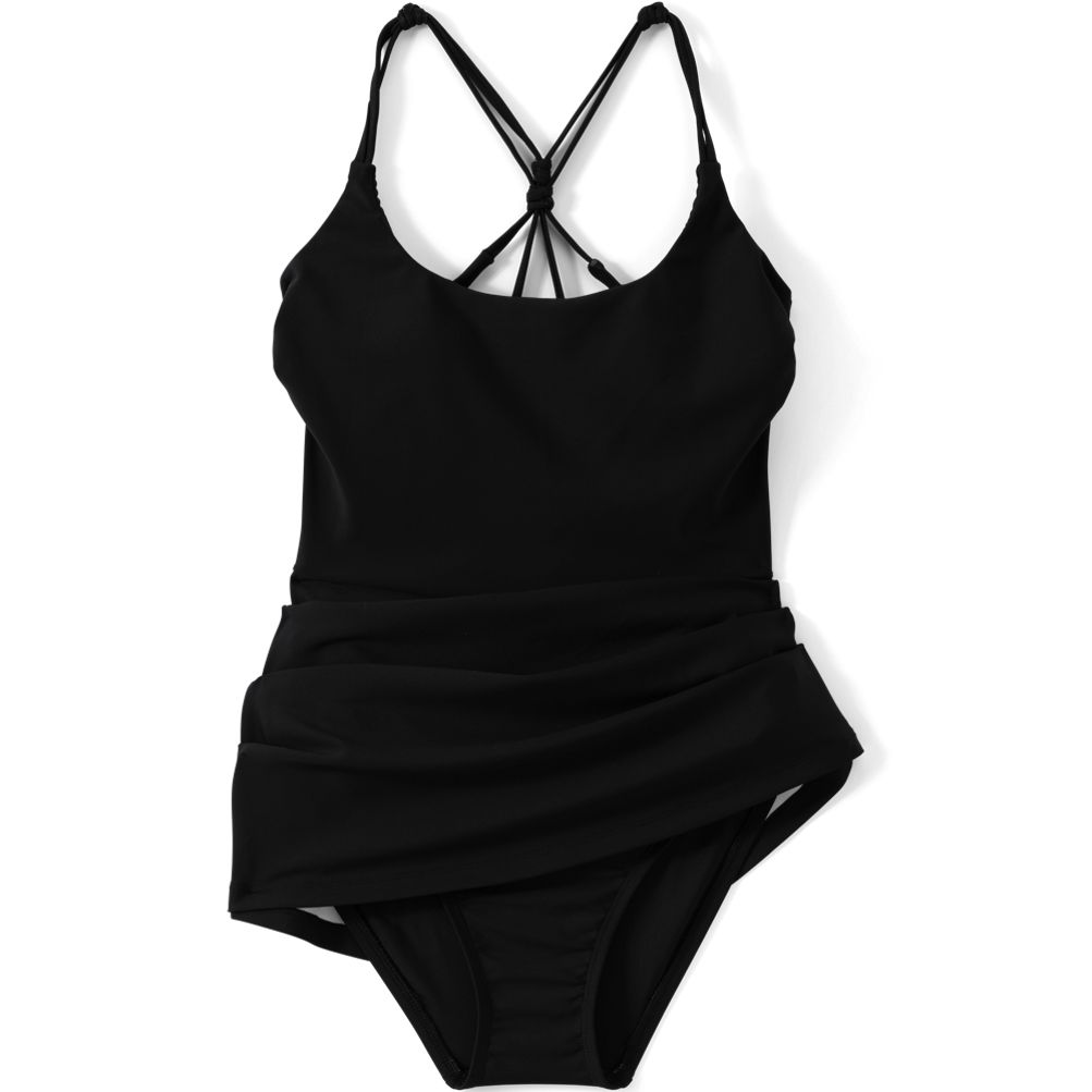 Womens Tugless QuickDry Strappy Back Mini Swim Dress | Lands' End