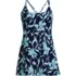 Womens Tugless QuickDry Strappy Back Mini Swim Dress, Front