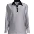 Women's Charmeuse Long Sleeve Contrast Collar Blouse, Front