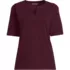 Women's Plus Supima Jersey Half Sleeve Splitneck Shirt, Front