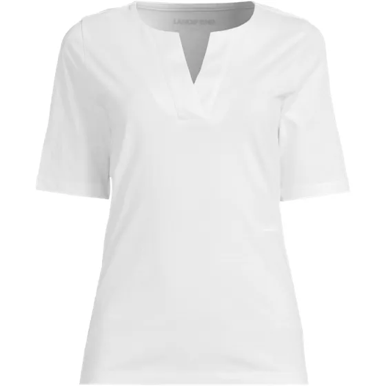 Women's Supima Jersey Half Sleeve Splitneck Shirt - primary