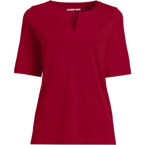 School Uniform Women's Supima Jersey Half Sleeve Splitneck Shirt - image 4