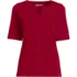 School Uniform Women's Supima Jersey Half Sleeve Splitneck Shirt, Front