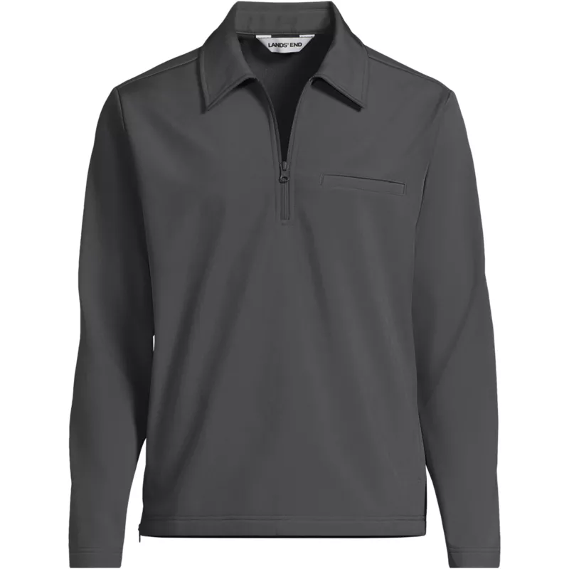 Unisex Soft Shell Collared Half Zip Pullover Top, Front