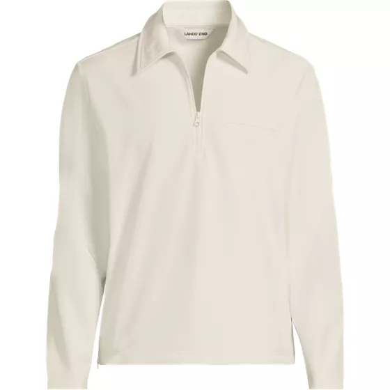 Unisex Soft Shell Collared Half Zip Pullover Top - primary