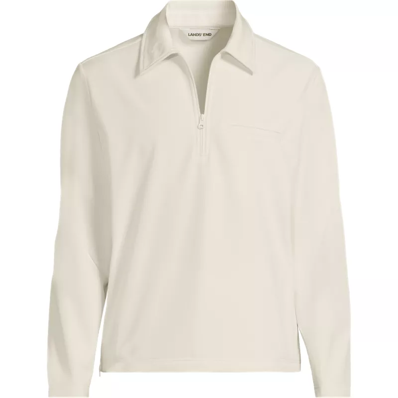 Unisex Soft Shell Collared Half Zip Pullover Top, Front