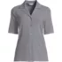 Women's Drop Needle Rib Half Sleeve Button Front Top, Front
