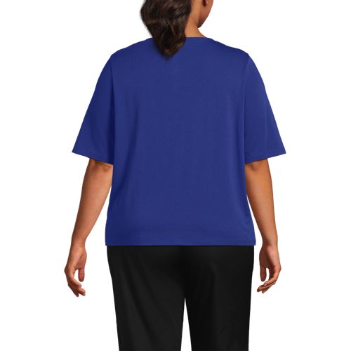 School Uniform Women's Supima Jersey Half Sleeve Splitneck Shirt - image 3