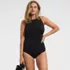 Women's Plus Size Tugless High Neck Portrait Back One Piece Swimsuit, alternative image