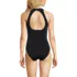 Women's Mastectomy Tugless High Neck Portrait Back One Piece Swimsuit, Back
