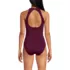 Women's Tugless High Neck Portrait Back One Piece Swimsuit, Back