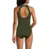 Women's Tugless High Neck Portrait Back One Piece Swimsuit, Back