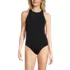 Women's Mastectomy Tugless High Neck Portrait Back One Piece Swimsuit, Front