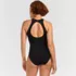 Women's Mastectomy Tugless High Neck Portrait Back One Piece Swimsuit, Back