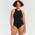 Women's Mastectomy Tugless High Neck Portrait Back One Piece Swimsuit, Front