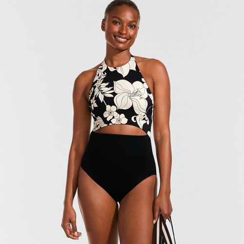 white christmas dresses Grease Monkey Crochet Monokini In Black main image 1