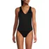 Women's Tugless V-Neck High Leg One Piece Swimsuit, Front