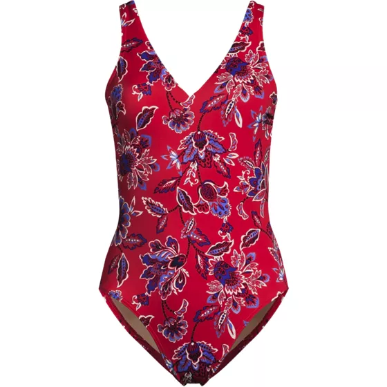 Women's Tugless V-neck High Leg One Piece Swimsuit - primary