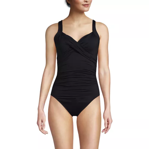 Women's Sweetheart Underwire Wrap One Piece Swimsuit, Front