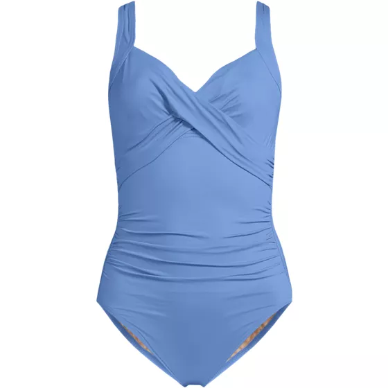 Women's Plus Size Sweetheart Underwire Wrap One Piece Swimsuit - primary
