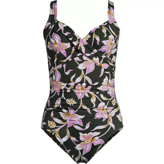 Women's Plus Size Sweetheart Underwire Wrap One Piece Swimsuit - primary
