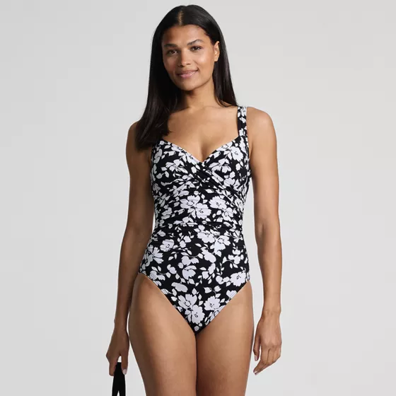 Women's Sweetheart Underwire Wrap One Piece Swimsuit - primary