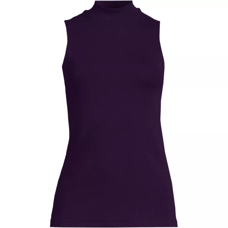 Women's Sleeveless Polished Essentials Mock Neck Top, Front