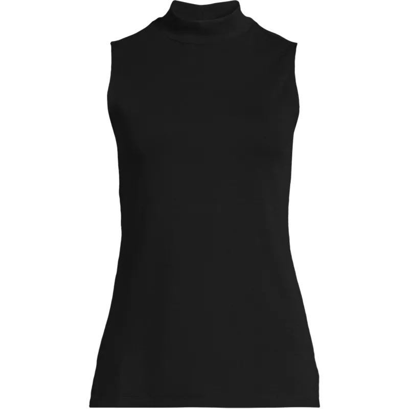 Women's Plus Size Sleeveless Polished Essentials Mock Neck Top, Front
