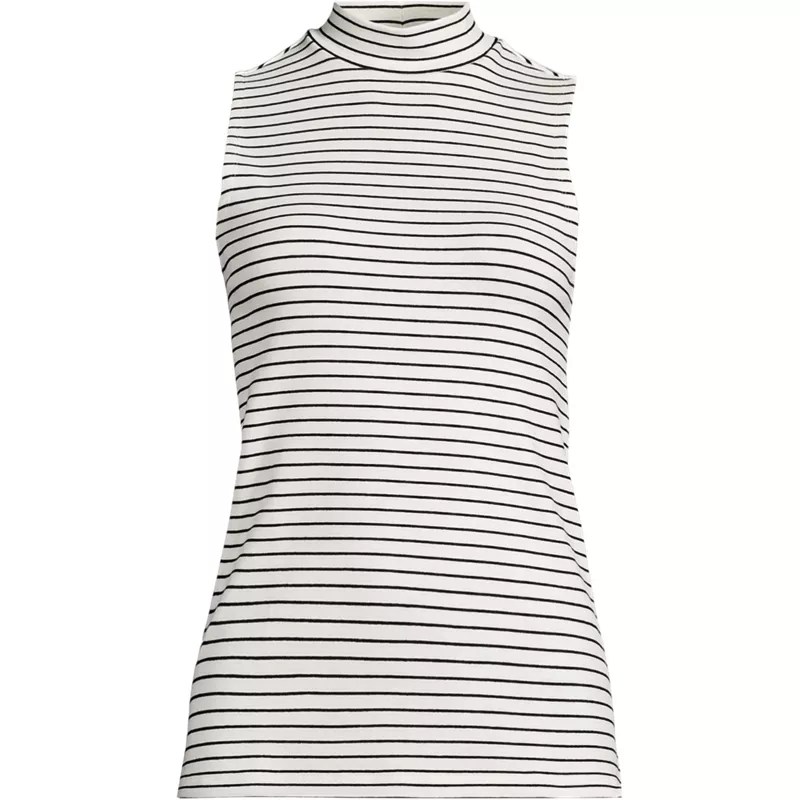 Women's Plus Size Sleeveless Polished Essentials Mock Neck Top, Front