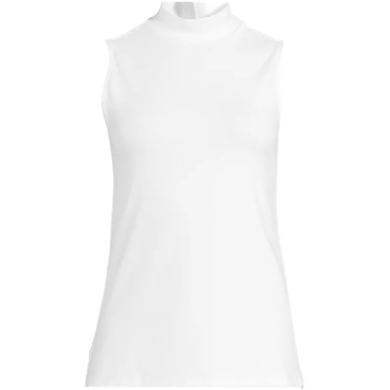 Women's Sleeveless Polished Essentials Mock Neck Top, Front