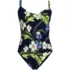 Women's V-neck High Leg Strappy Back One Piece, Front