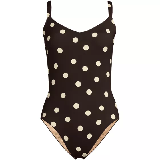 Women's V-neck High Leg Strappy Back One Piece - primary