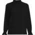 Women's Crepe Long Sleeve Convertible Ruffle Collar Blouse, Front