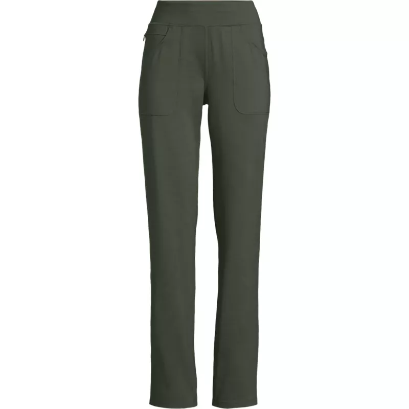 Women's Petite Active Hi Impact 5 Pocket High Rise Straight Leg Pants, Front