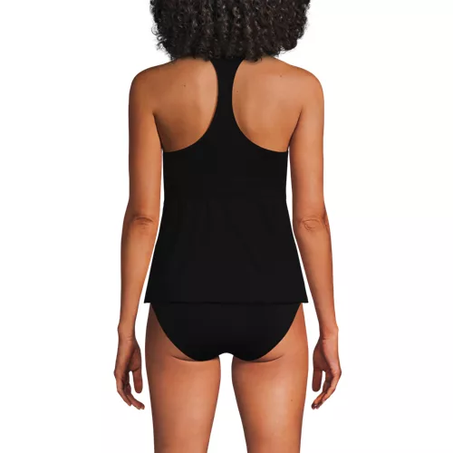 Women's V-Neck Racerback Flutter Tankini, Back