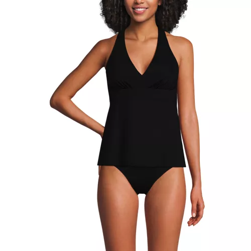 Women's V-Neck Racerback Flutter Tankini, Front