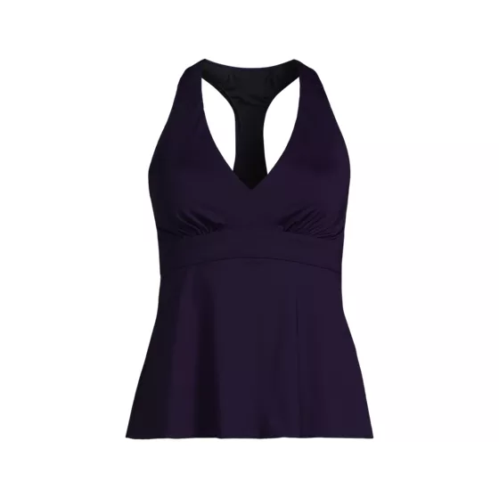 Women's Long Torso V-neck Racerback Flutter Tankini - primary