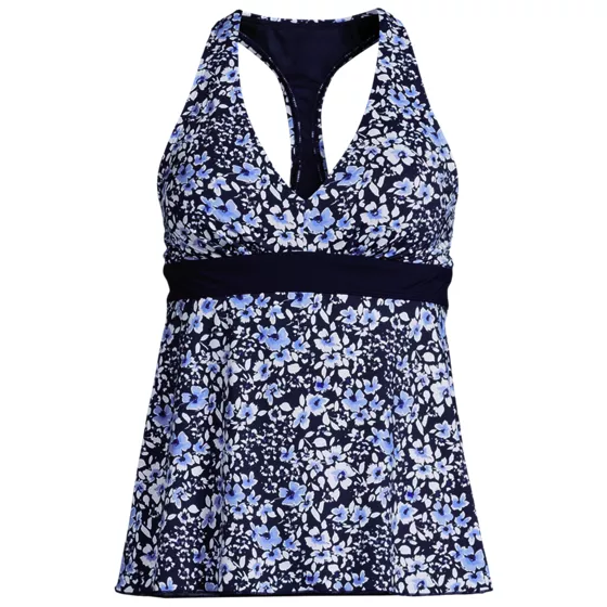 Women's Plus Size V-neck Racerback Flutter Tankini  - primary