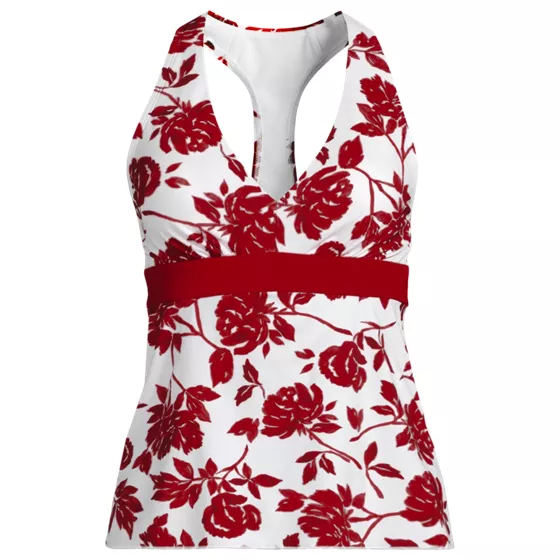 Women's V-neck Racerback Flutter Tankini - primary