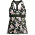 Women's Long Torso V-neck Racerback Flutter Tankini, Front