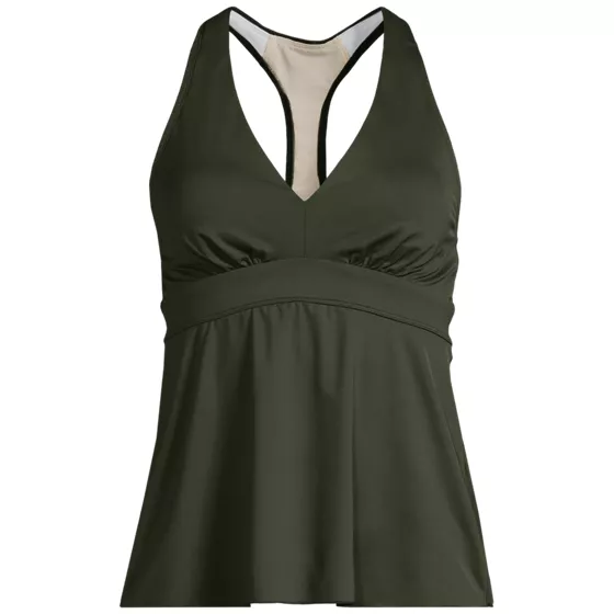 Women's Plus Size V-neck Racerback Flutter Tankini  - primary