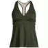 Women's V-neck Racerback Flutter Tankini , Front