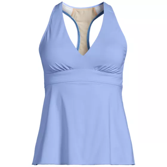 Women's Plus Size V-neck Racerback Flutter Tankini  - primary