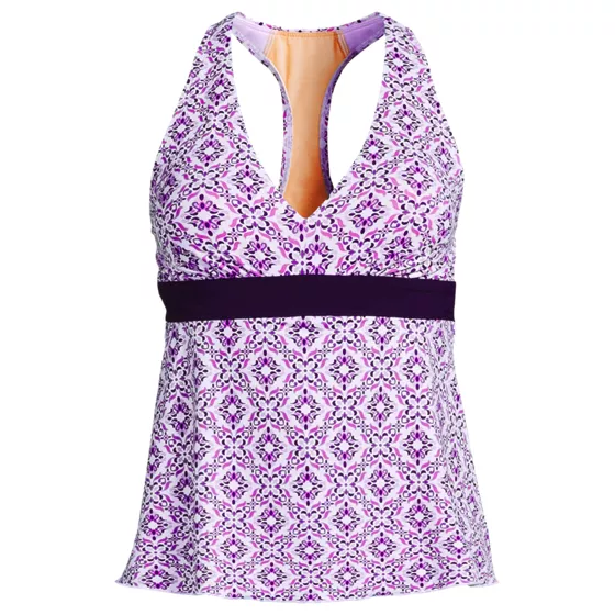 Women's V-neck Racerback Flutter Tankini - primary