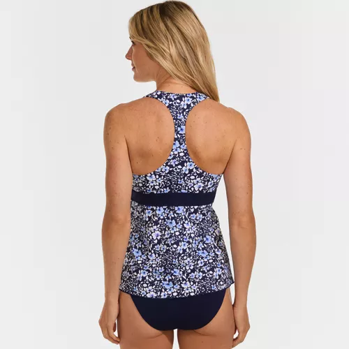 Women's V-Neck Racerback Flutter Tankini, Back