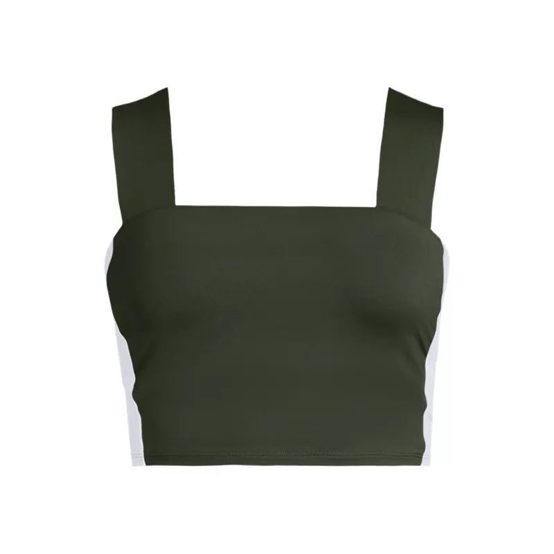 Women's Plus Size Square Neck Midkini Top , Front