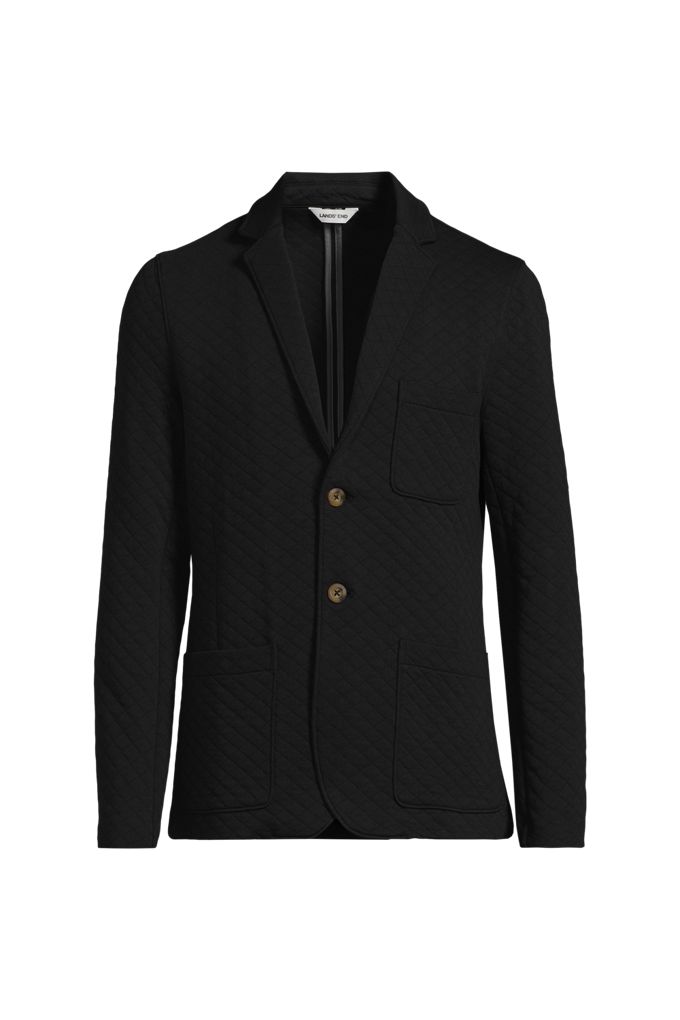Men's Big Quilted Two Button Blazer - Lands' End - Black - 3XL