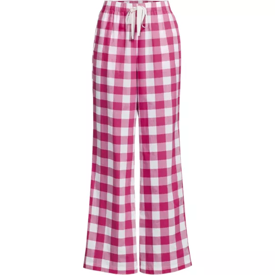 Women's Poplin Wide Leg Sleep Pants - primary